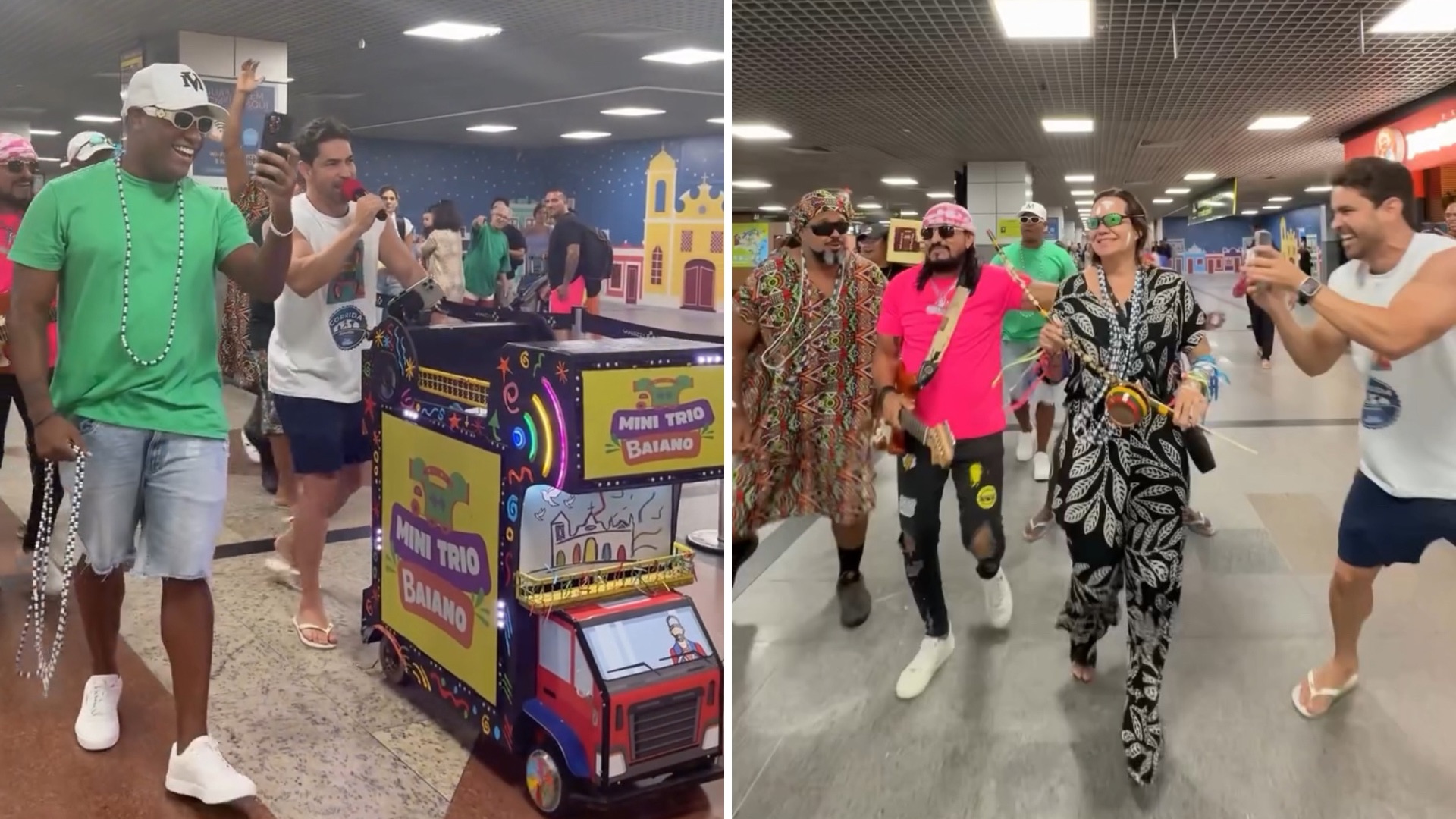 TEVE ATÉ PSIRICO! Genro busca sogra no aeroporto de Salvador com limousine e faz surpresa carnavalesca; assista